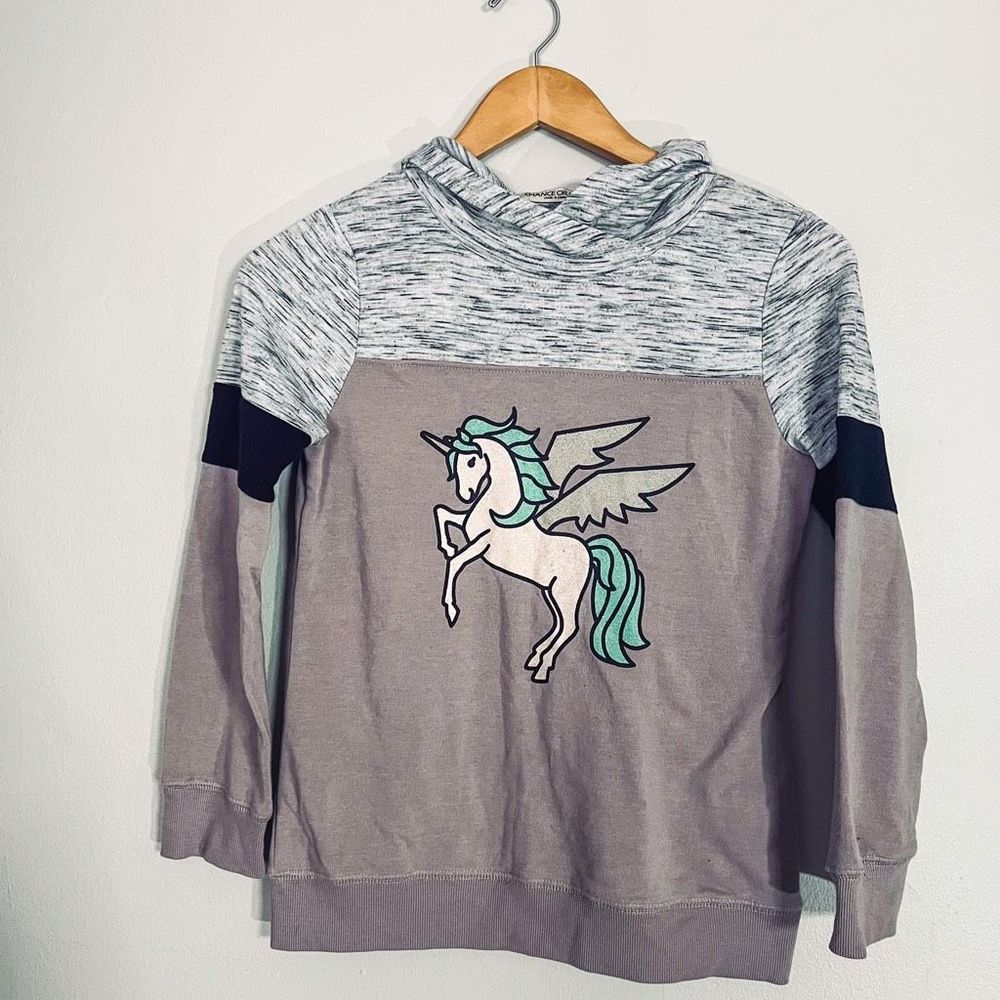 Chance or Fate Girls Hooded Sweatshirt Unicorn Size Large